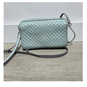 Vera Bradley Leather 3-in-1 Crossbody Wristlet Wallet Purse Blue Green